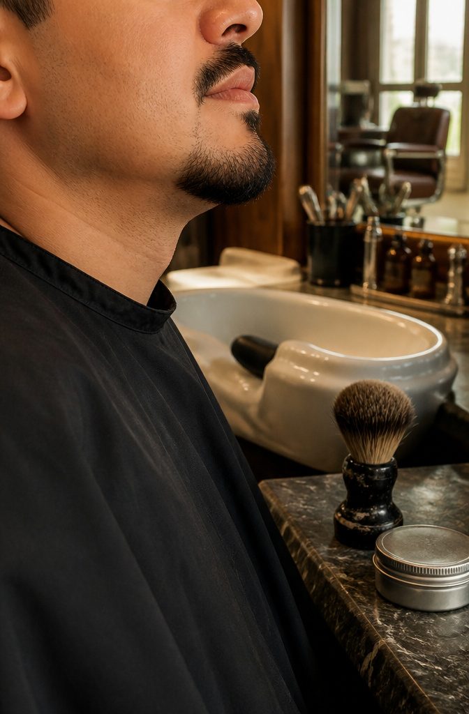 Man with a mustache separated from his chin beard