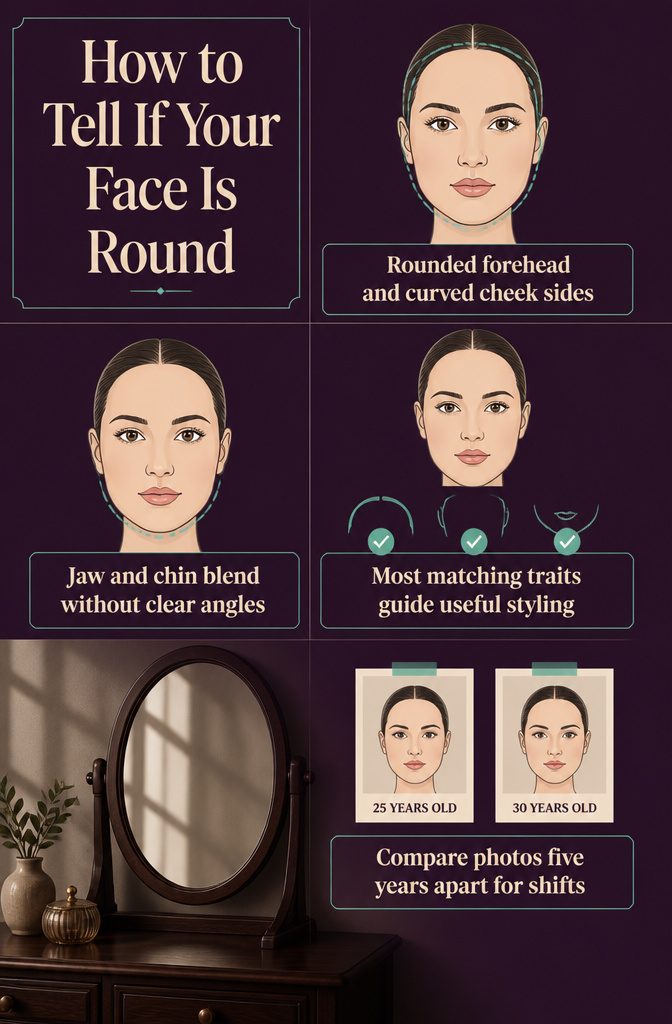 Graphic with text describing forehead cheek and jaw shape