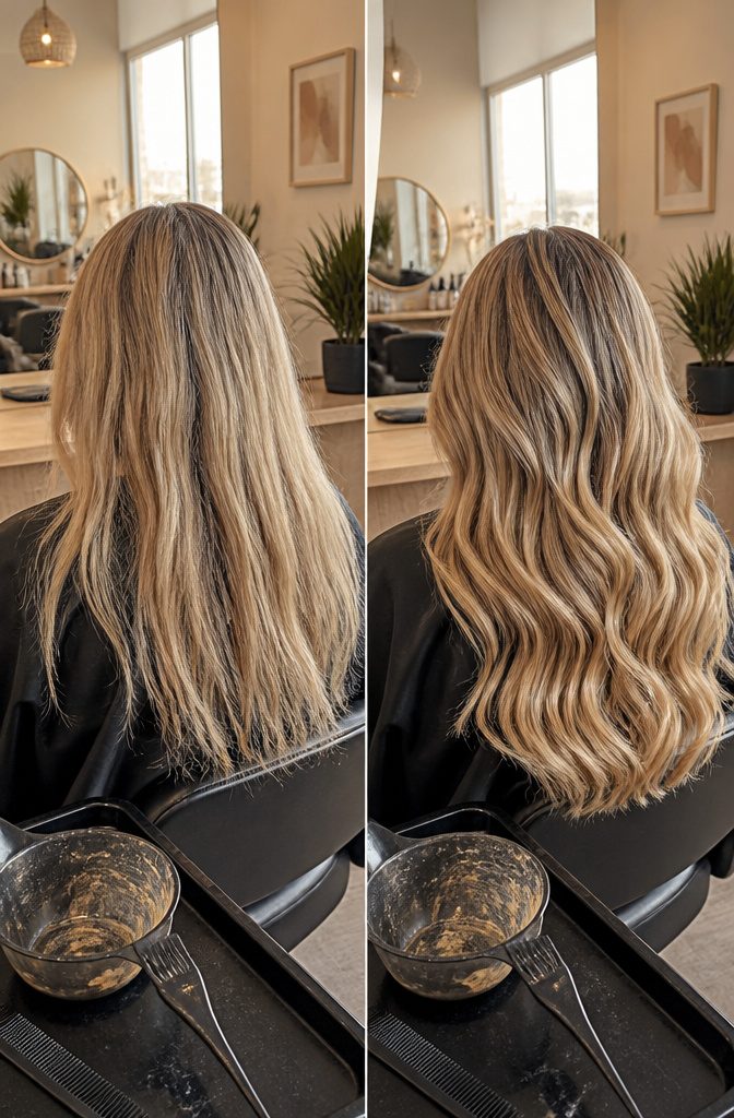 Light hair threaded with darker lowlight strands