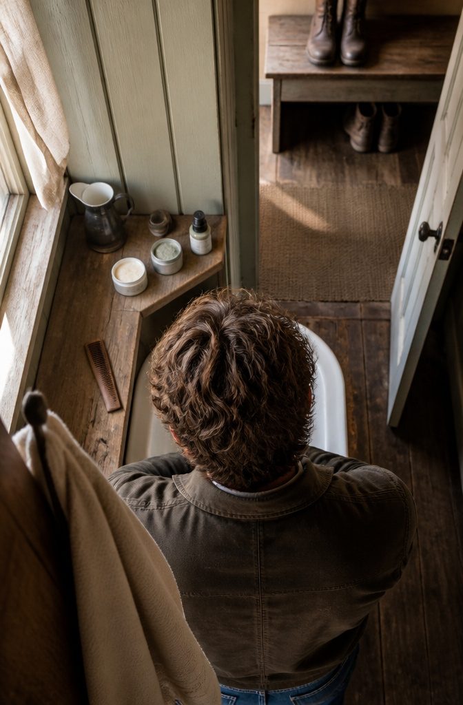 Man with natural wavy hair and softly textured matte styling