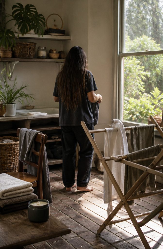 Man with long untamed hair falling past the shoulders