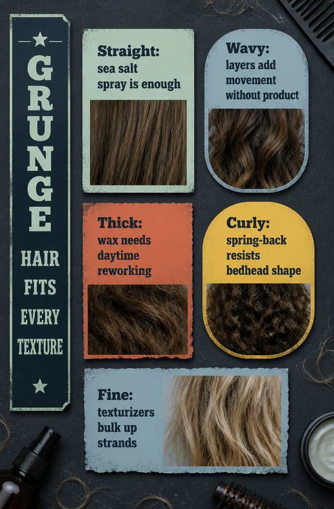 Beauty graphic reading Grunge Hair Fits Every Texture