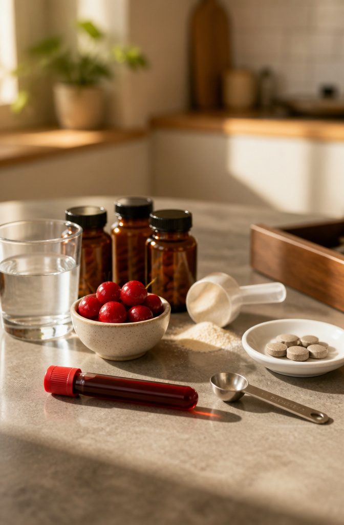 Hair supplements and nutrition products arranged for daily use