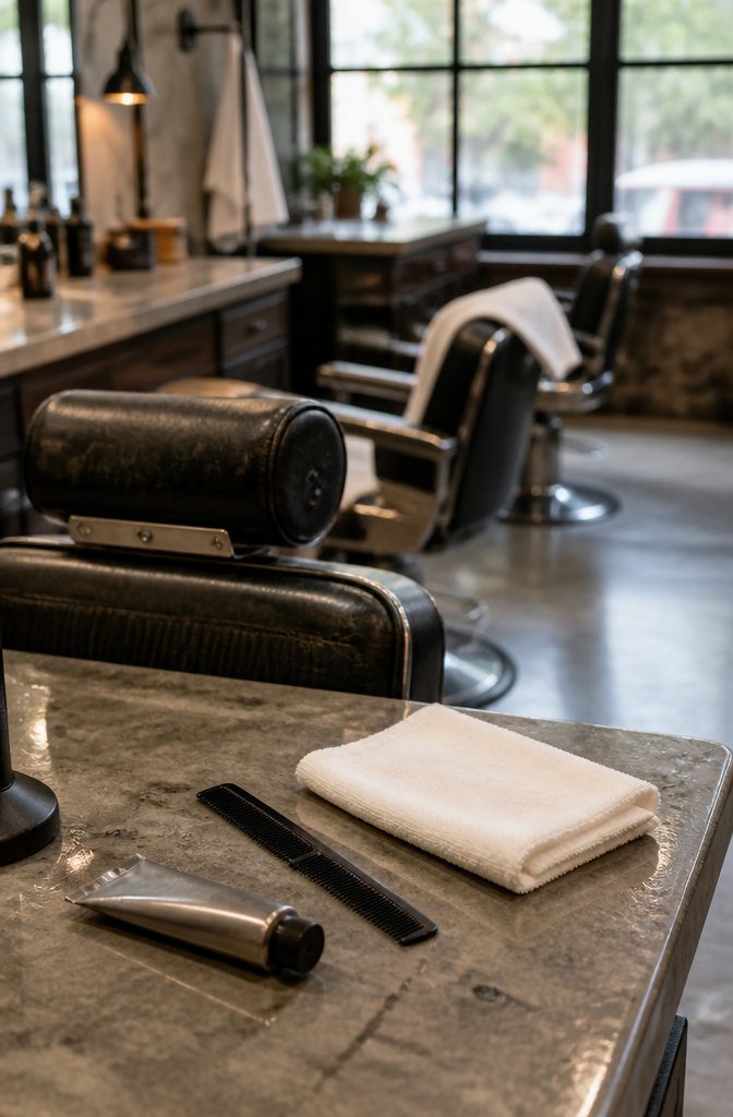 Man with a deep side part and smooth swept hair