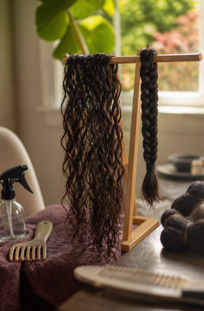Human braiding hair with defined curls and soft loose strands