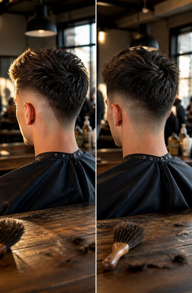Burst fade and drop fade showing different curves behind the ear