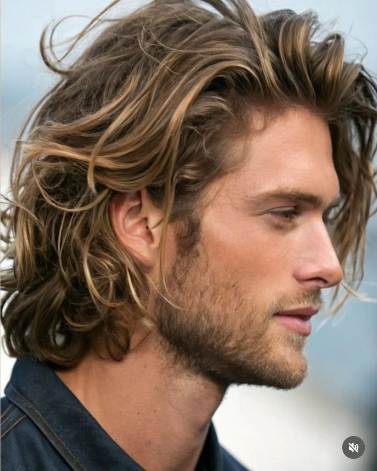 Man with medium-length natural wavy light brown hair and a short beard.
